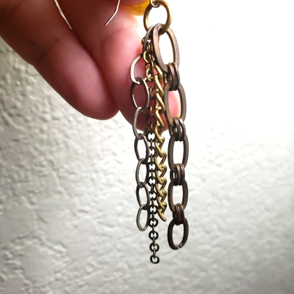 Handmade Chain Dangle Earrings - Picture 2 of 3
